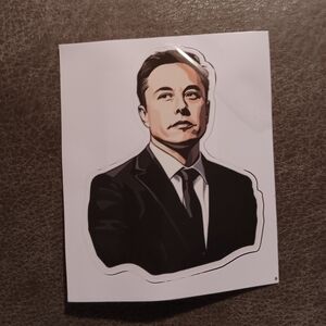 Elon Musk Black and White Suit Sticker